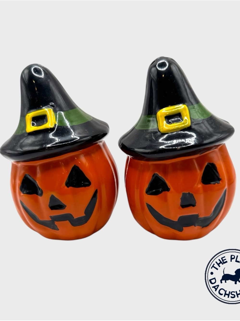 Vintage Pumpkin Jack-O'-Lantern Salt and Pepper Shaker Set